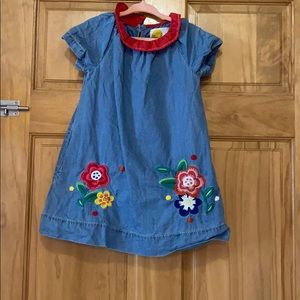 Mini Boden Girls' Denim Dress 2-3T